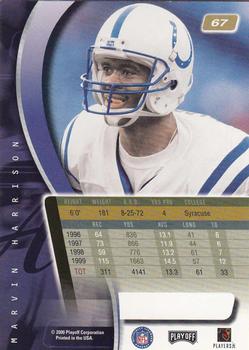 2000 Playoff Absolute #67 Marvin Harrison Back