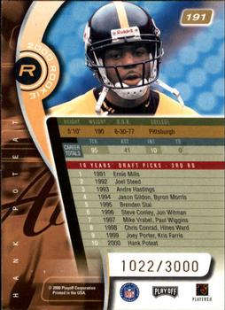 2000 Playoff Absolute #191 Hank Poteat Back