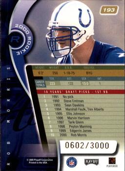 2000 Playoff Absolute #193 Rob Morris Back