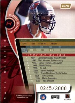 2000 Playoff Absolute #200 Nate Webster Back