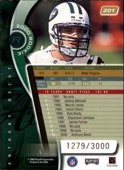 2000 Playoff Absolute #201 Anthony Becht Back