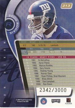 2000 Playoff Absolute #213 Ron Dixon Back