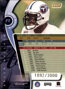 2000 Playoff Absolute #217 Keith Bulluck Back