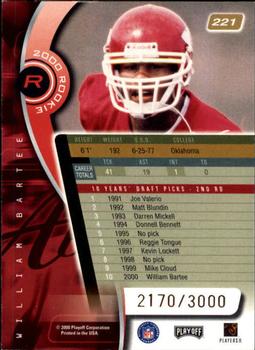 2000 Playoff Absolute #221 William Bartee Back