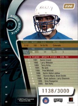 2000 Playoff Absolute #226 Ben Kelly Back