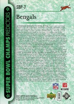 2007 Upper Deck - Predictors: Super Bowl Champs #SBP-7 Cincinnati Bengals Back