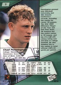 2000 Press Pass #5 Chad Pennington Back