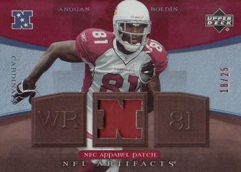 2007 Upper Deck Artifacts - AFC/NFC Apparel Patch Red #NFC-AB Anquan Boldin Front