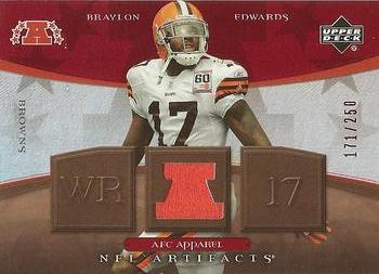 2007 Upper Deck Artifacts - AFC/NFC Apparel Red #AFC-BE Braylon Edwards Front