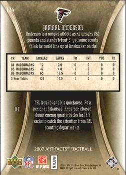 2007 Upper Deck Artifacts - Gold #174 Jamaal Anderson Back