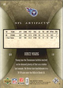 2007 Upper Deck Artifacts - Green #95 Vince Young Back