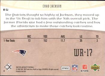 2007 Upper Deck Artifacts - NFL Facts #NF-CJ Chad Jackson Back