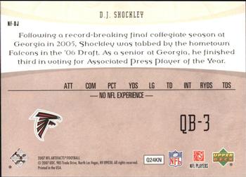 2007 Upper Deck Artifacts - NFL Facts #NF-DJ D.J. Shockley Back