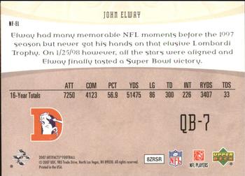2007 Upper Deck Artifacts - NFL Facts #NF-EL John Elway Back