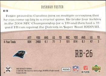 2007 Upper Deck Artifacts - NFL Facts #NF-FO DeShaun Foster Back