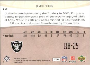 2007 Upper Deck Artifacts - NFL Facts #NF-JF Justin Fargas Back