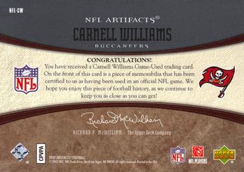 2007 Upper Deck Artifacts - NFL Artifacts #NFL-CW Carnell Williams Back