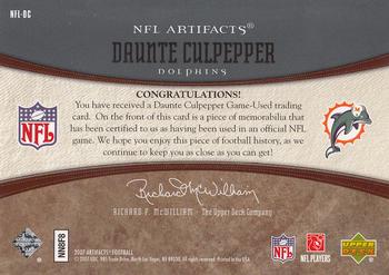 2007 Upper Deck Artifacts - NFL Artifacts #NFL-DC Daunte Culpepper Back
