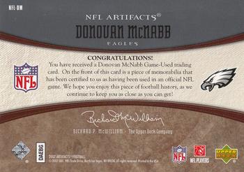 2007 Upper Deck Artifacts - NFL Artifacts #NFL-DM Donovan McNabb Back