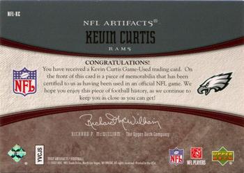 2007 Upper Deck Artifacts - NFL Artifacts #NFL-KC Kevin Curtis Back