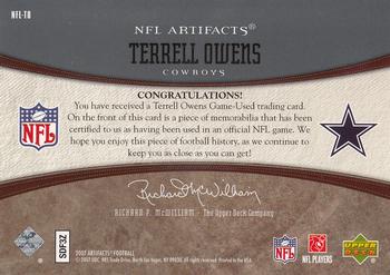 2007 Upper Deck Artifacts - NFL Artifacts #NFL-TO Terrell Owens Back