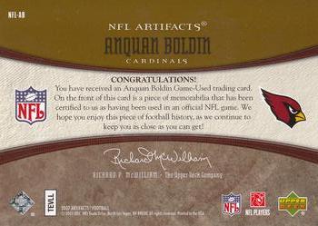 2007 Upper Deck Artifacts - NFL Artifacts Gold #NFL-AB Anquan Boldin Back