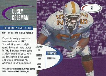2000 SAGE #9 Cosey Coleman Back
