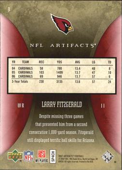 2007 Upper Deck Artifacts - Red #3 Larry Fitzgerald Back
