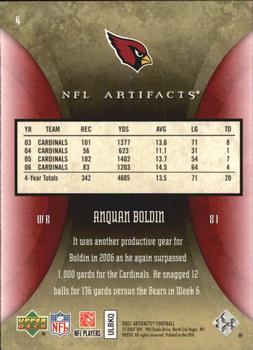 2007 Upper Deck Artifacts - Red #4 Anquan Boldin Back