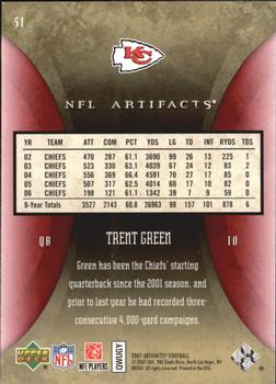 2007 Upper Deck Artifacts - Red #51 Trent Green Back