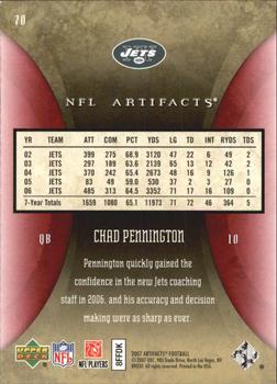 2007 Upper Deck Artifacts - Red #70 Chad Pennington Back