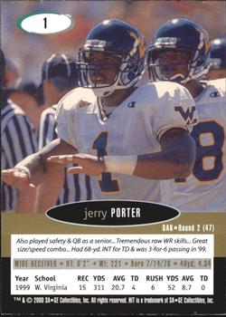 2000 SAGE HIT - NRG #1 Jerry Porter Back