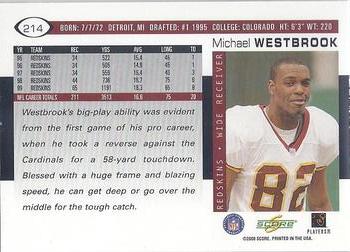 2000 Score #214 Michael Westbrook Back