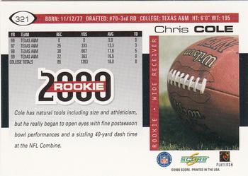 2000 Score #321 Chris Cole Back