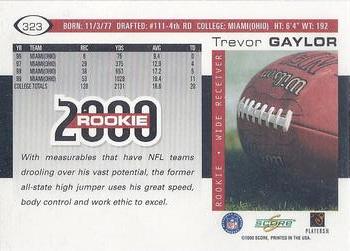 2000 Score #323 Trevor Gaylor Back