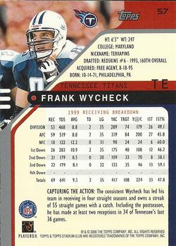 2000 Stadium Club #57 Frank Wycheck Back
