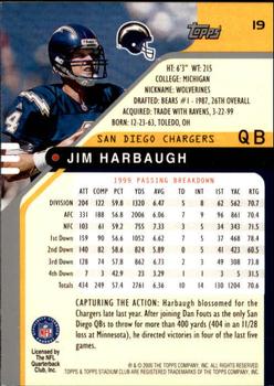 2000 Stadium Club #19 Jim Harbaugh Back