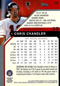 2000 Stadium Club #45 Chris Chandler Back