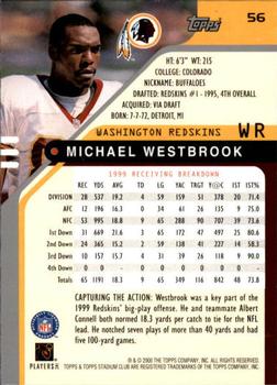 2000 Stadium Club #56 Michael Westbrook Back
