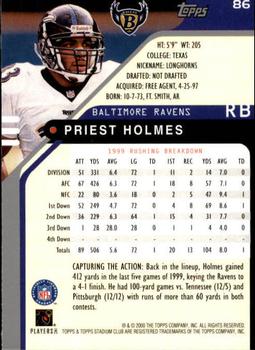 2000 Stadium Club #86 Priest Holmes Back