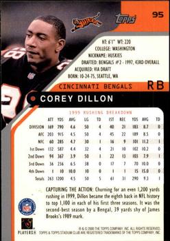 2000 Stadium Club #95 Corey Dillon Back