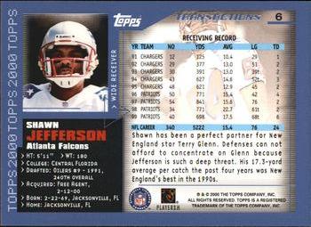 2000 Topps #6 Shawn Jefferson Back