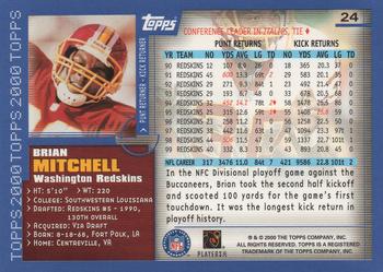 2000 Topps #24 Brian Mitchell Back
