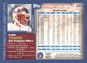 2000 Topps #120 Steve Young Back