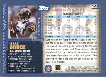 2000 Topps #140 Isaac Bruce Back