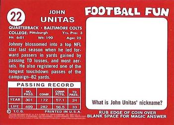 2000 Topps Chrome - Johnny Unitas Reprints #R2 Johnny Unitas Back