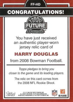 2008 Bowman - Fabric of the Future #FF-HD Harry Douglas Back