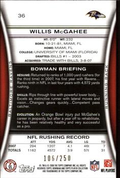 2008 Bowman - Orange #36 Willis McGahee Back