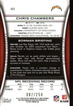 2008 Bowman - Orange #82 Chris Chambers Back