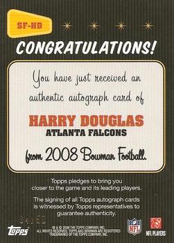 2008 Bowman - Signs of the Future Gold #SF-HD Harry Douglas Back
